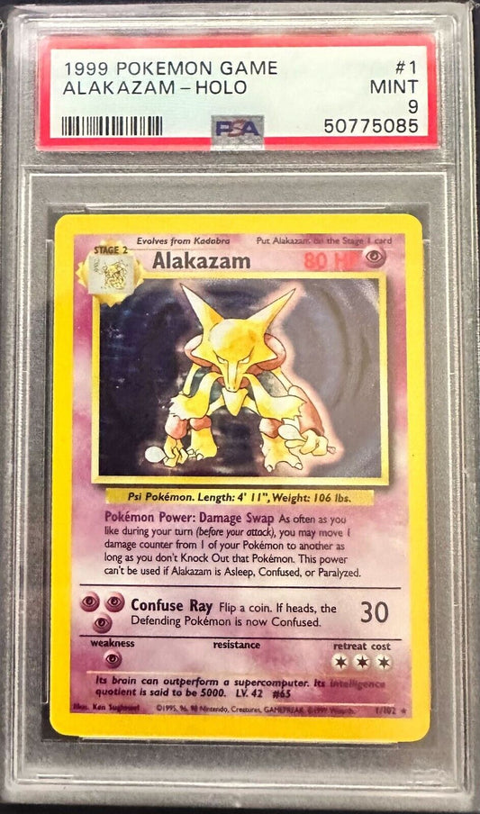 PSA 9 Alakazam #1 - Base Set Unlimited