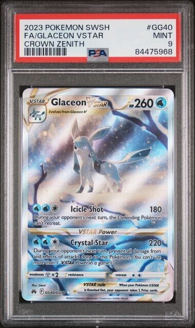 PSA 9 Glaceon VSTAR #GG40 - Crown Zenith