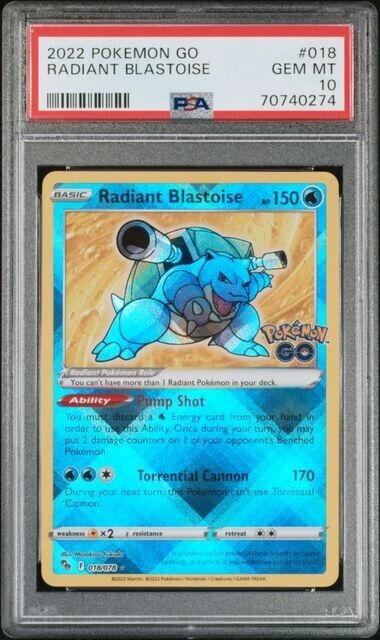 PSA 10 Radiant Blastoise #018 - Pokemon GO
