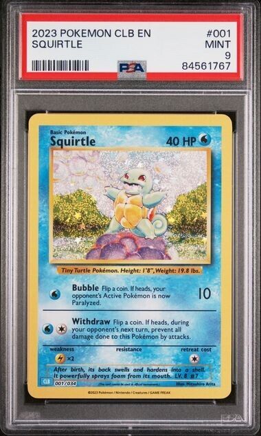 PSA 9 Squirtle #001 - English TCG Classic Collection